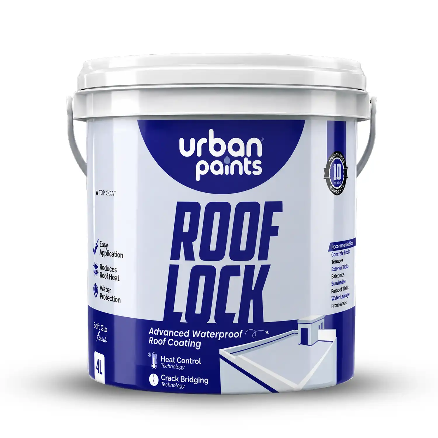 Urban Paints Roof Lock Advanced Waterproof Roof Coating for Terraces, Concrete Roofs & Parapet Walls